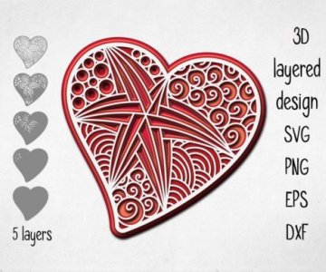 Free 3D-Layered-Heart cut file 776