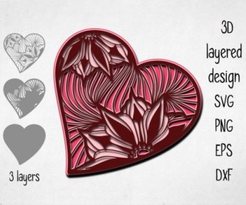 Free 3D-Layered-Heart cut file 779