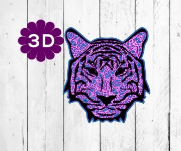 3D-Multi-Layer-Tiger-Head