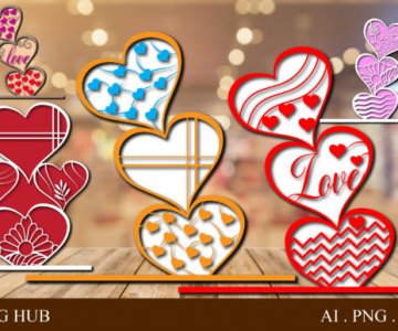 3d Hearts-Love-Stacking-Valentines-Bundle