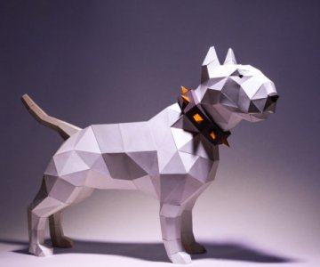 Free Bull-Terrier-Dog-Paper-Craft 861