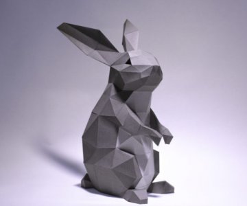 Free Bunny-Rabbit-stand-Paper-Craft 865