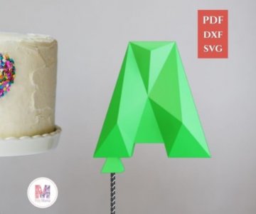 Free Cake-Topper-Letter-A 866