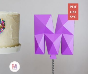 Free Cake-Topper-Letter-M file 878