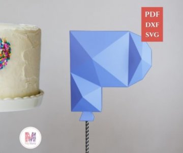 Free Cake-Topper-Letter-P file 881