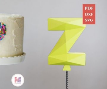 Free Cake-Topper-Letter-Z file 890