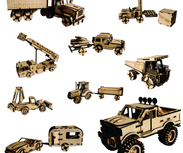 Laser cut car models 