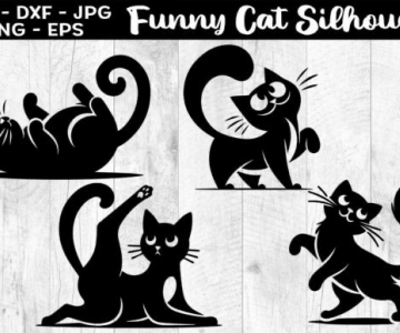 Funny-Cat-Silhouettes-SVG-EPS 407