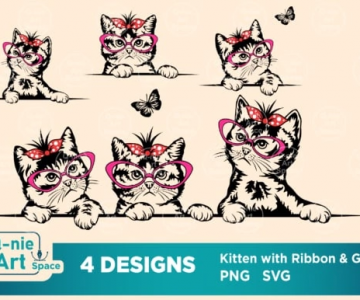 Free Kitten Hair Ribbon Glasses Files 452