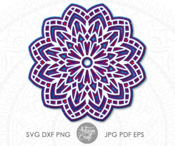 Layered-mandala-SVG-mandala-papercraft