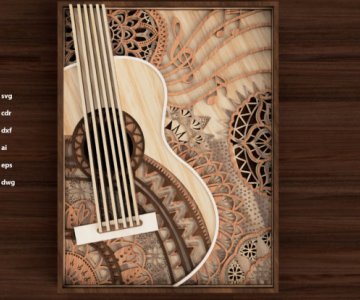 Layered-guitar-mandala-laser-cut