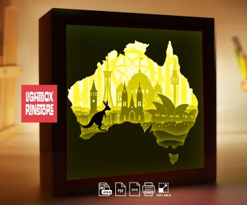 Free Australia-Kangaroo-Paper-Lightbox 904