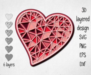 Free 3D-Layered-Heart cut file 772