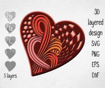 Free 3D-Layered-Heart cut file 782