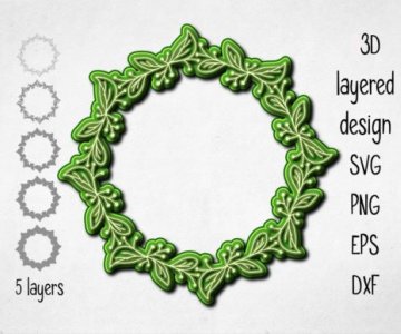 Free 3D-Layered-Wreath file 658