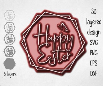 Free 3D-layered-Happy-Easter file 648