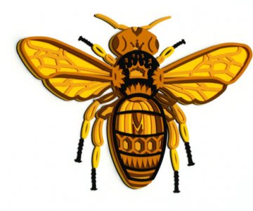 3d-layered-queen-Bee-SVG