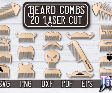 Free Beard-Combs-SVG-Beard-Laser-Cut-SVG File 572