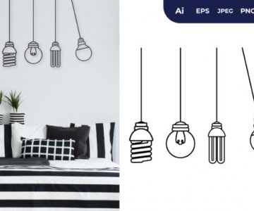 Free Bulb-Hanging-on-Wires-Wall file 613