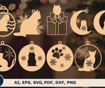 Free Cat-Christmas-ornament files 930