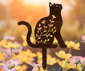 Free Cat-Garden-Stake-Laser-Cut file 614