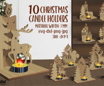 Free Christmas candle holder  458