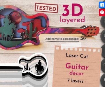 Free Guitar Laser Cut file 940