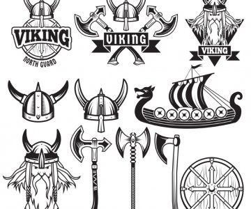 Free Labels_with_vikings_Vector 546