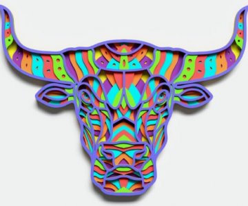 Free Layered-Bull-Head-Design 601