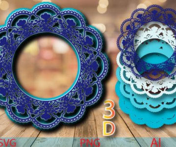 Free Mandala-Frame-Multilayer file 665