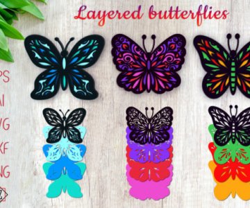 Free Multilayer-Butterflies Cricut-SVG-File 494