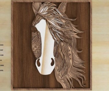 Free Multilayered-horse-mandala file 624