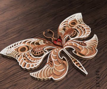 Free Multilayered-butterfly-cut file 621