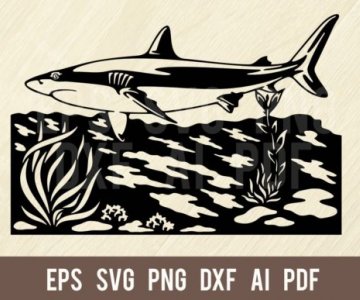 Shark-Wildlife-Stencils-SVG 175