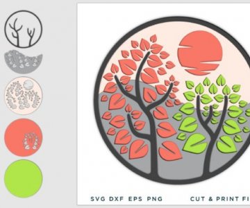 Wall-art-3D-Tree-SVG