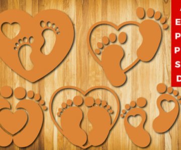 Free baby-foot-with-heart-cut-3d-svg files 591