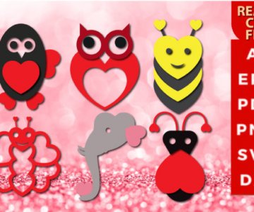 Free cute-valentine-animal-with-heart-3d-svg file 625