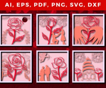 Free Multi-layer-valentine-rose-bundle 604